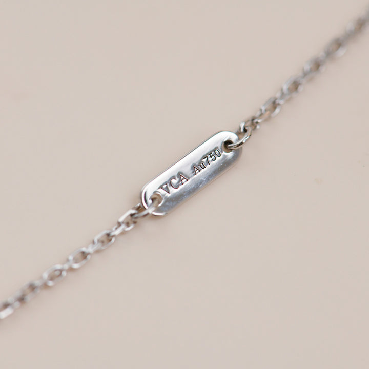 Second Hand VCA Sweet Alhambra Diamond 18K White Gold Pendant Necklace