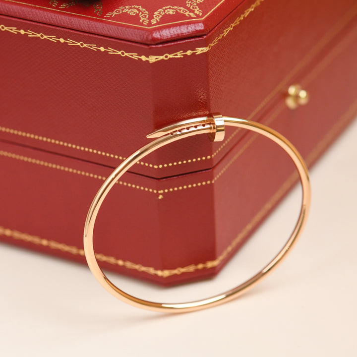 Used Authentic Cartier Juste un Clou Bracelet Small Model 18K Rose Gold Size 17