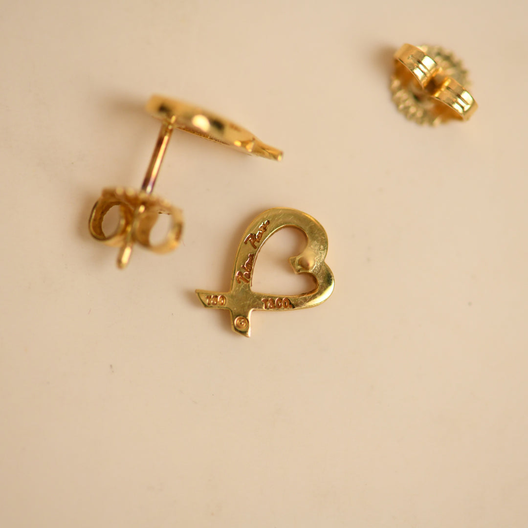 Second Hand Tiffany Paloma Picasso Loving Heart Stud Earrings