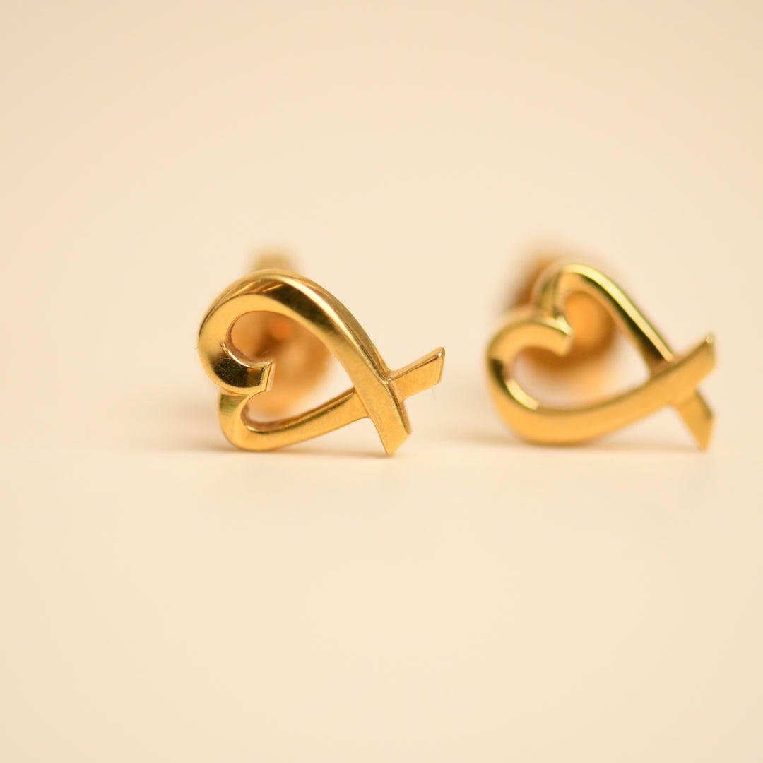 Preowned Tiffany Paloma Picasso Loving Heart Stud Earrings