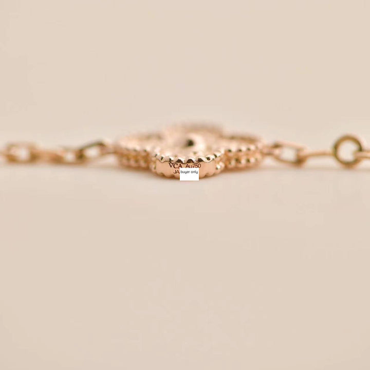 Van Cleef & Arpels Vintage Alhambra 5 Motifs Rose Gold Bracelet