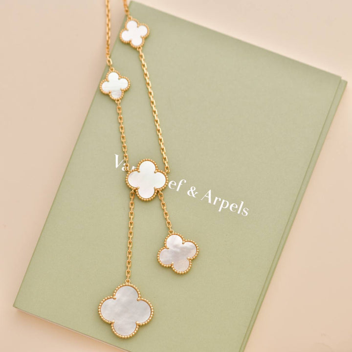 Van Cleef & Arpels Magic Alhambra Mother of Pearl Yellow Gold Necklace