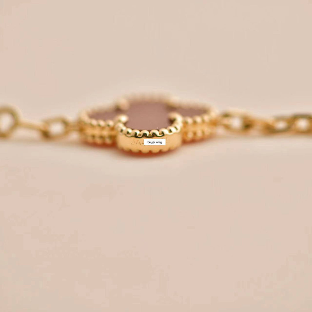 Van Cleef & Arpels Vintage Alhambra Carnelian Yellow Gold Bracelet