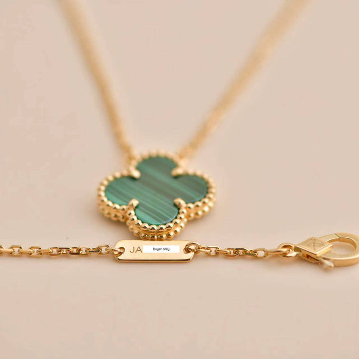 Van Cleef & Arpels Vintage Alhambra Malachite Yellow Gold Pendant