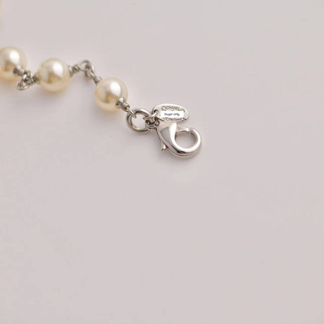 Chanel Five CC Logo Pearl Sautoir Necklace