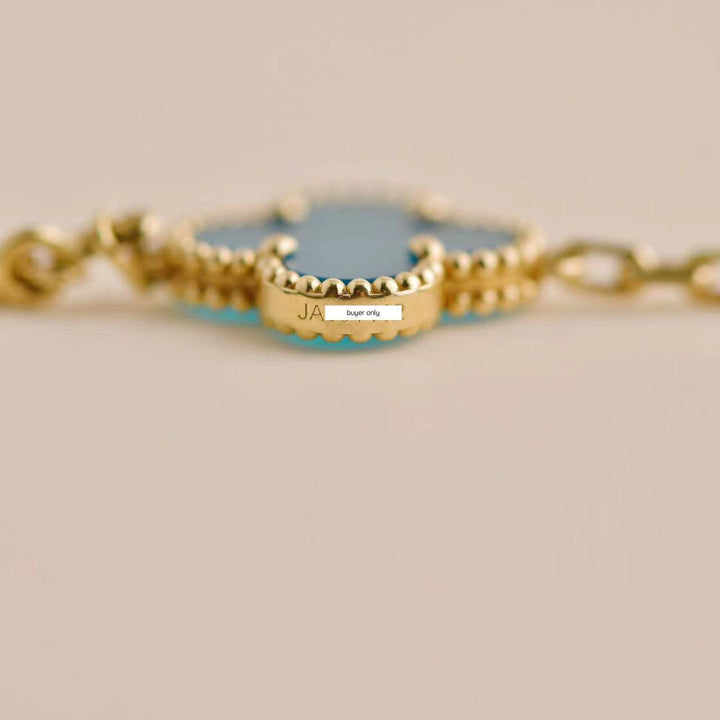 Van Cleef & Arpels Vintage Alhambra Agate Yellow Gold Bracelet