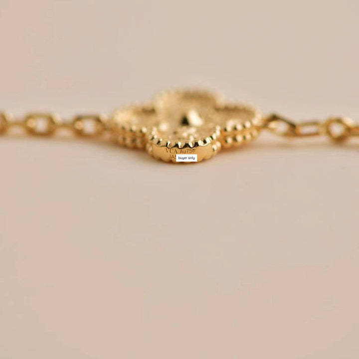 Van Cleef & Arpels Vintage Alhambra 5 Motifs Yellow Gold Bracelet