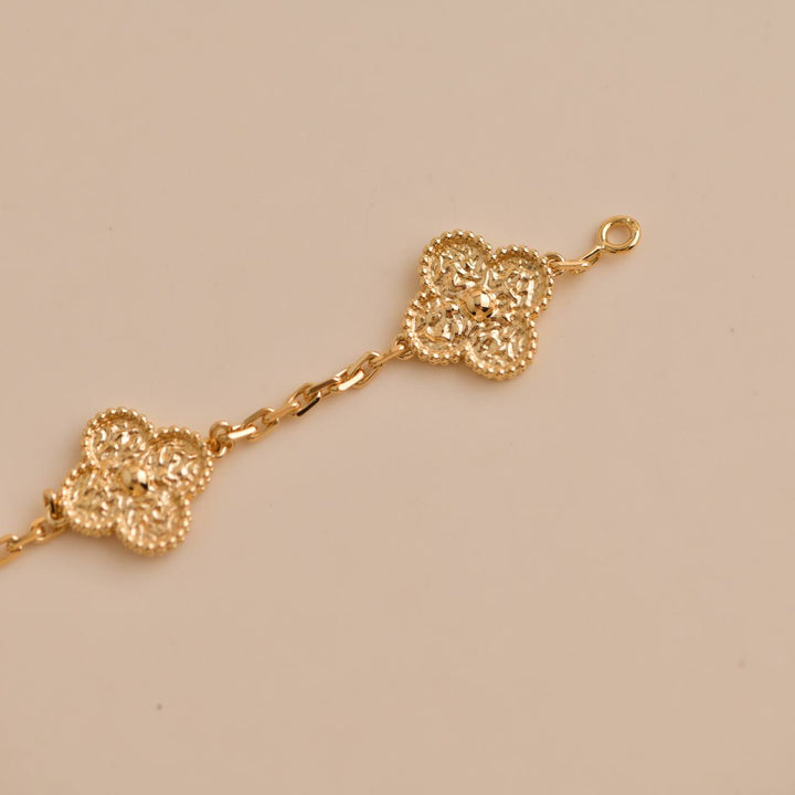 Van Cleef & Arpels Vintage Alhambra 5 Motifs Yellow Gold Bracelet