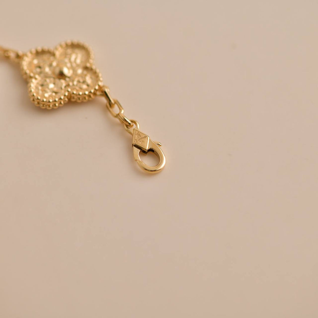 Van Cleef & Arpels Vintage Alhambra 5 Motifs Yellow Gold Bracelet