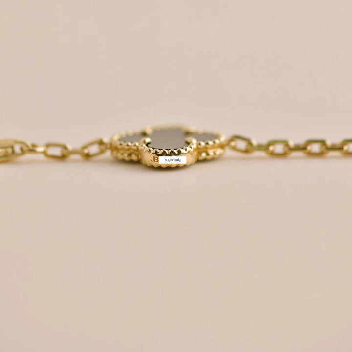 Van Cleef & Arpels Vintage Alhambra Onyx Yellow Gold Bracelet