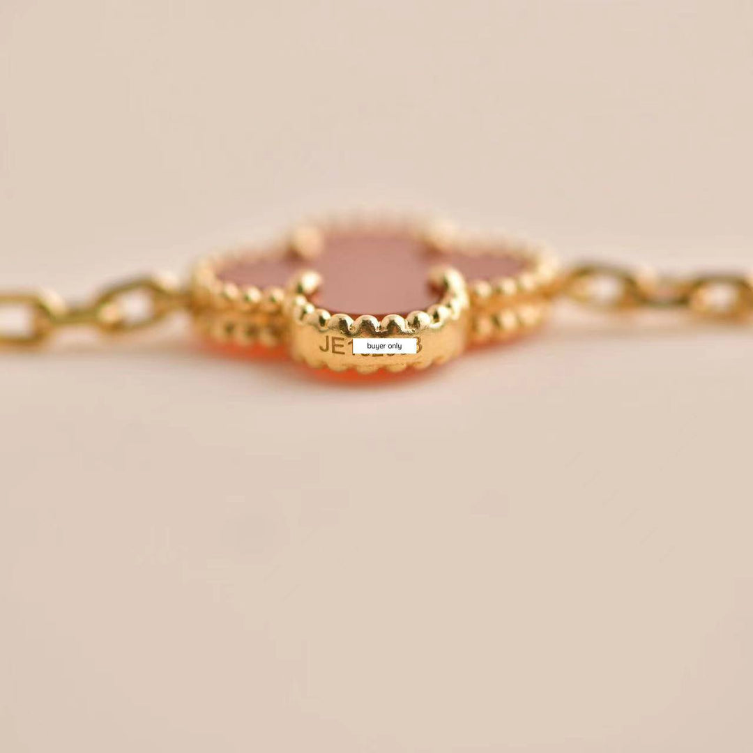 Van Cleef & Arpels Vintage Alhambra Carnelian Yellow Gold Bracelet