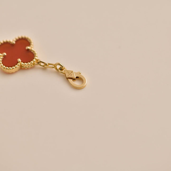 Van Cleef & Arpels Vintage Alhambra Carnelian Yellow Gold Bracelet