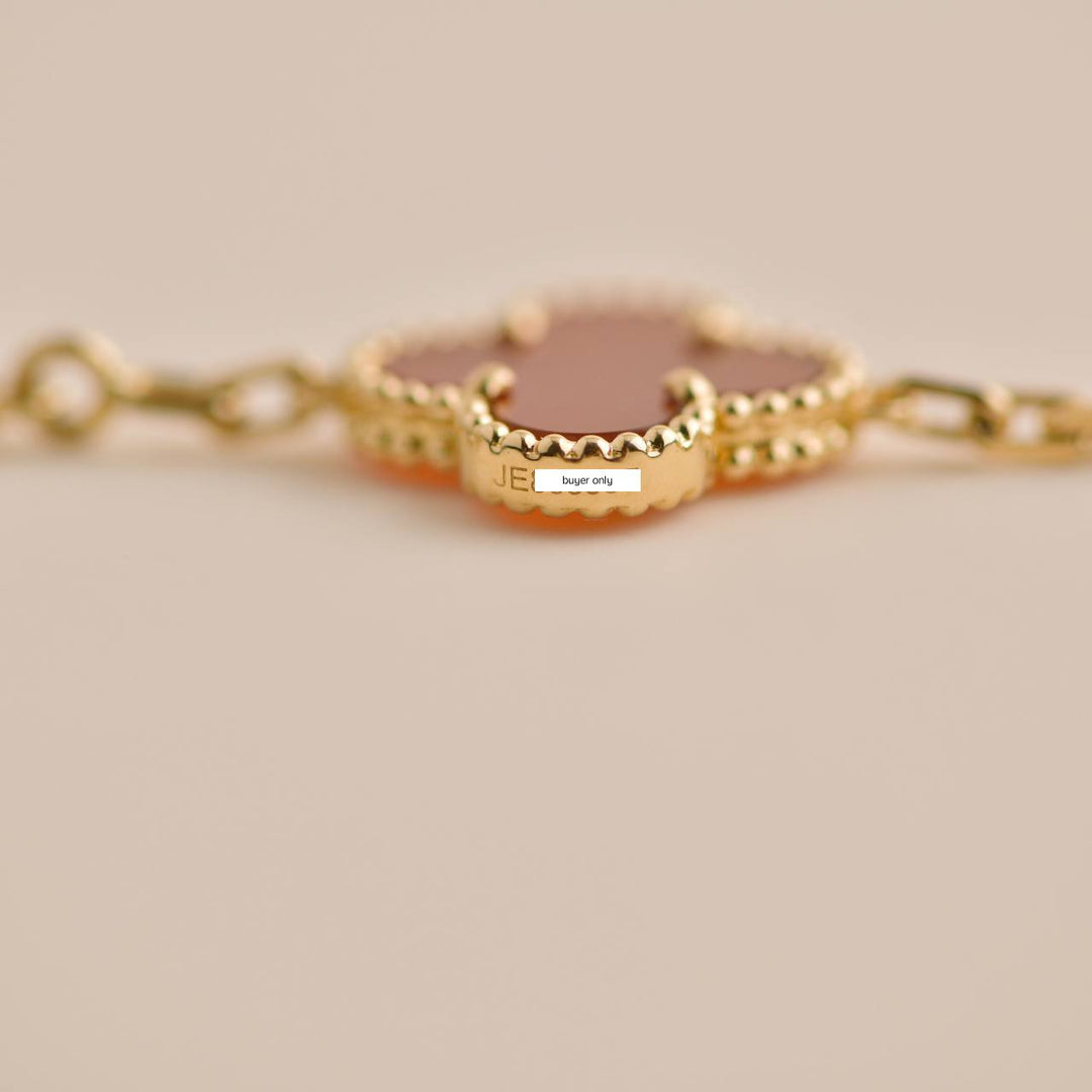 Van Cleef & Arpels Vintage Alhambra Carnelian Yellow Gold Bracelet