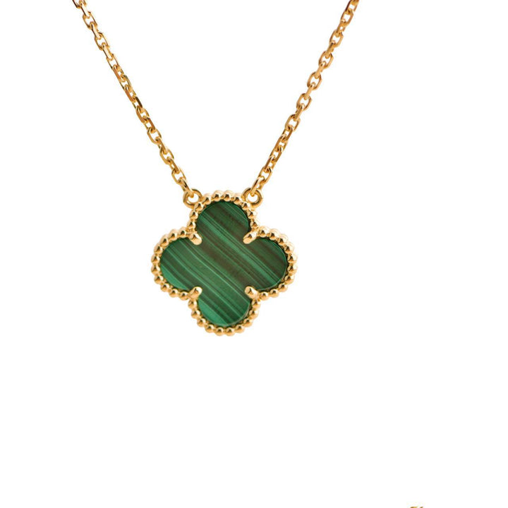 Van Cleef & Arpels Vintage Alhambra Malachite Yellow Gold Pendant