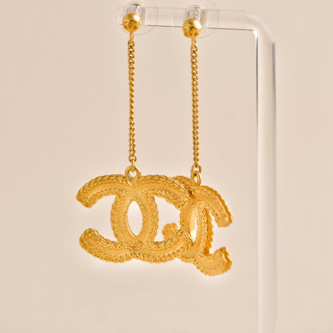 Chanel CC Large Drop Earrings