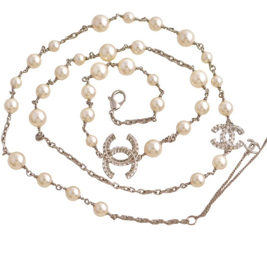 Chanel CC Pearl and Crystal Long Necklace