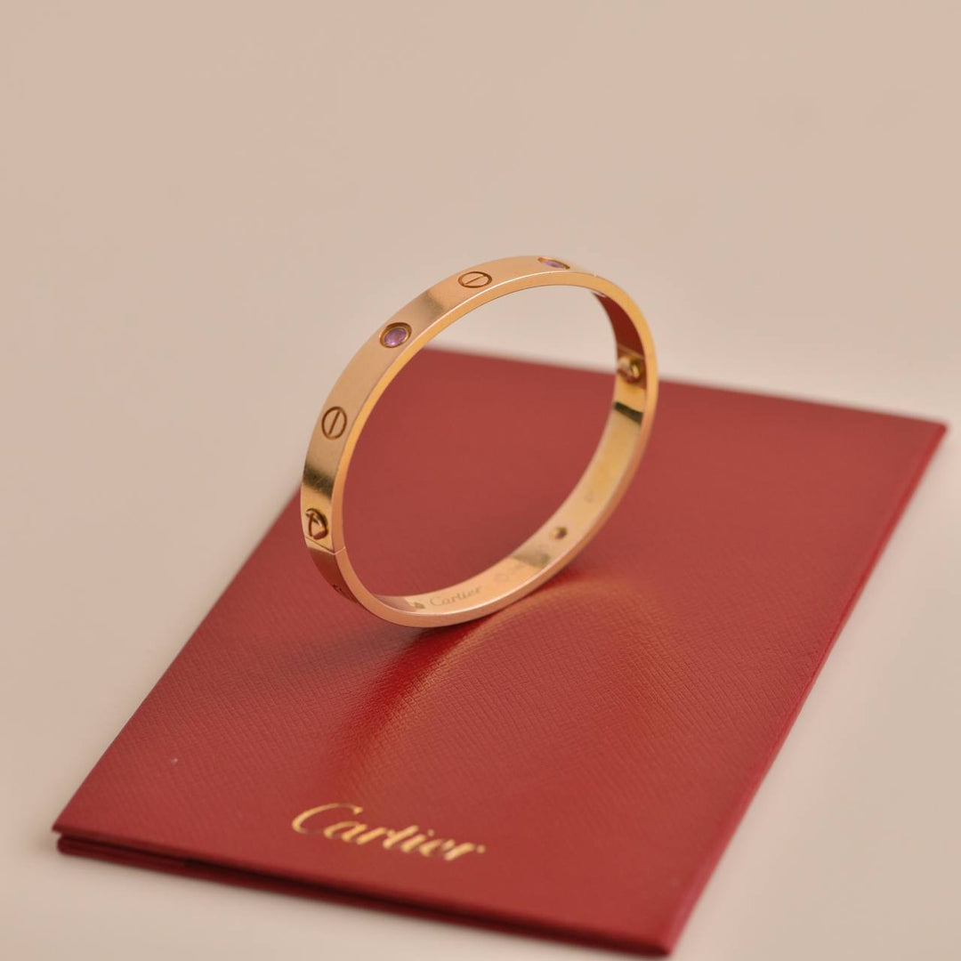 cartier pink gem love bracelet