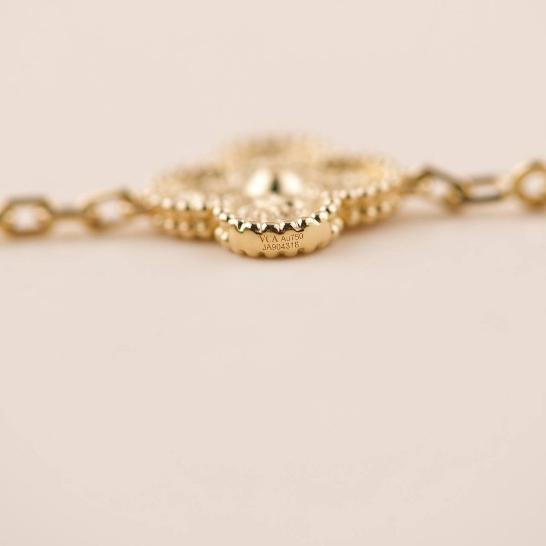 Van Cleef & Arpels Vintage Alhambra 5 Motifs Yellow Gold Bracelet