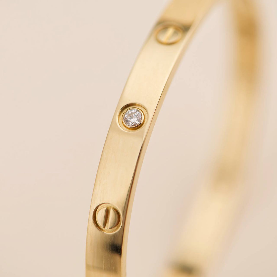 Cartier Love Bracelet Diamonds Yellow Gold Size 18 – Dandelion
