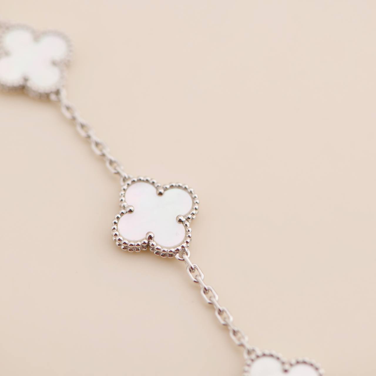 Van cleef alhambra bracelet white gold sales
