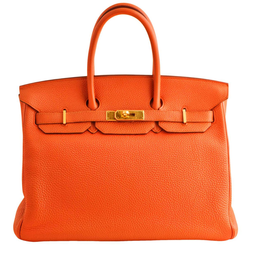 Hermès Orange H Togo Leather Birkin 35cm with Gold Hardware