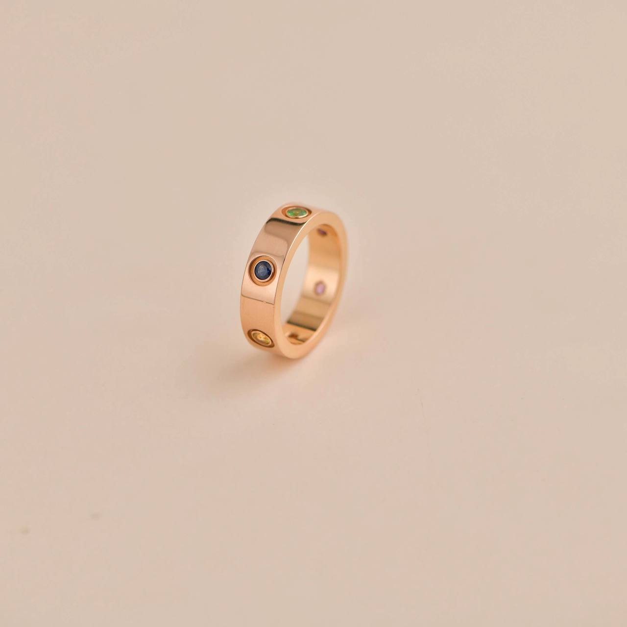 Cartier Love Rainbow Multigem Rose Gold Ring Size 54 – Dandelion