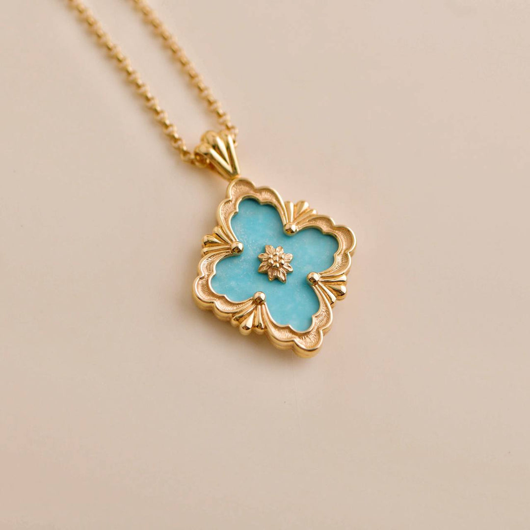 Opera Tulle Buccellati Opera Tulle Turquoise Limited Edition 18K Yellow Gold Penda ...