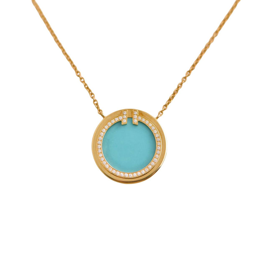 Tiffany T turquoise diamond  pendant