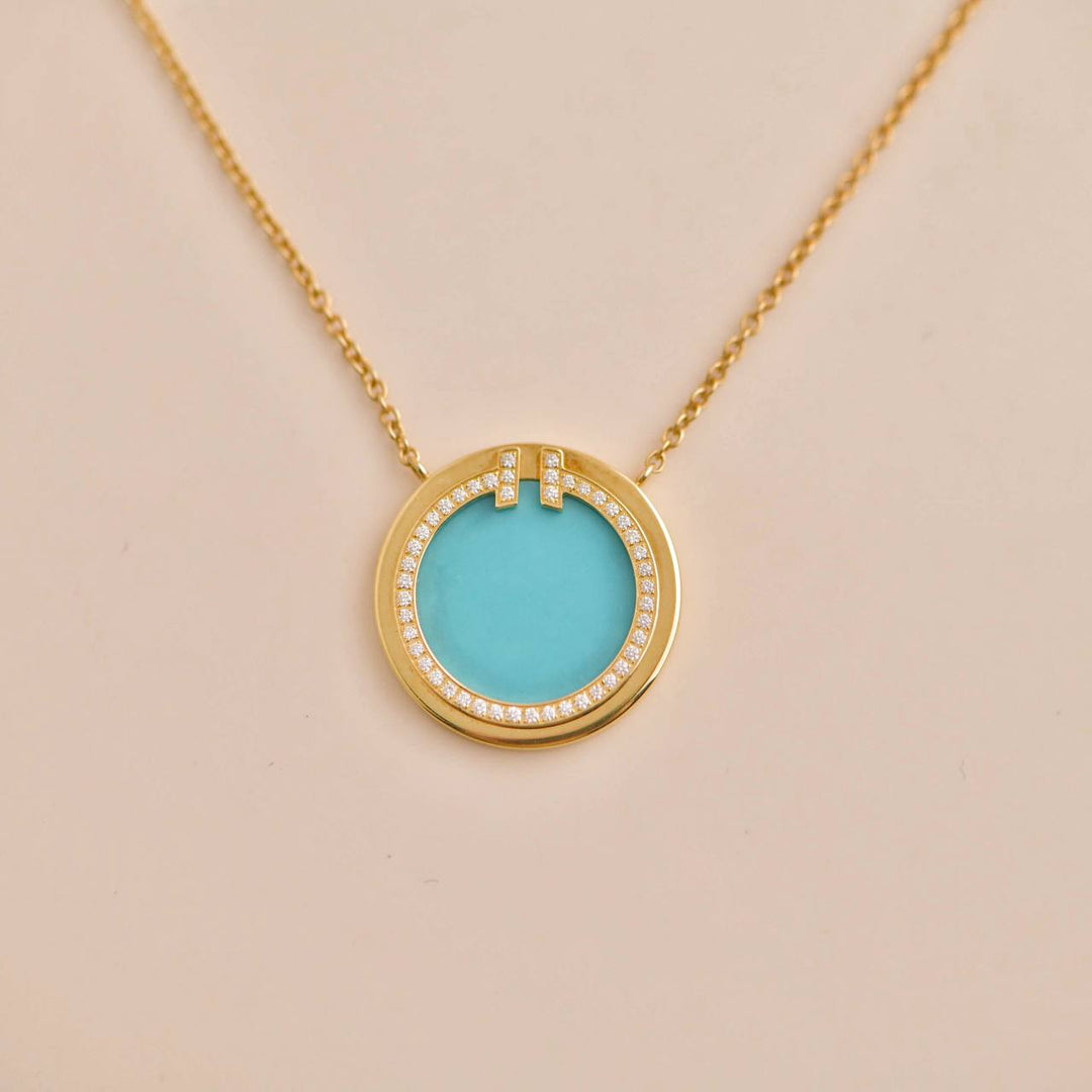 Tiffany T Turquoise Circle Pendant