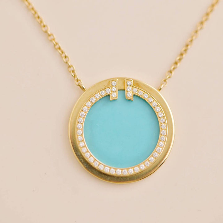 Tiffany T Turquoise Circle Pendant second hand