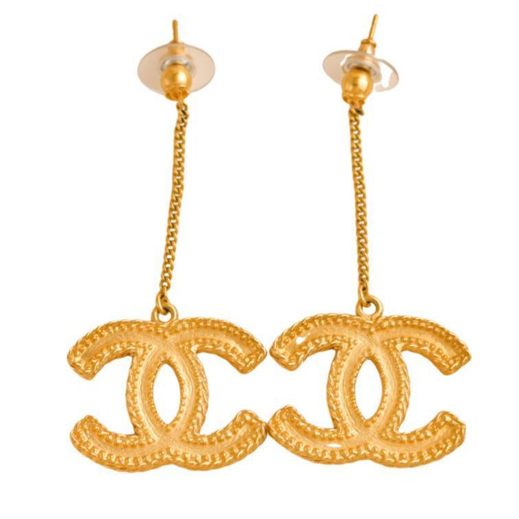 Chanel CC Drop Earrings