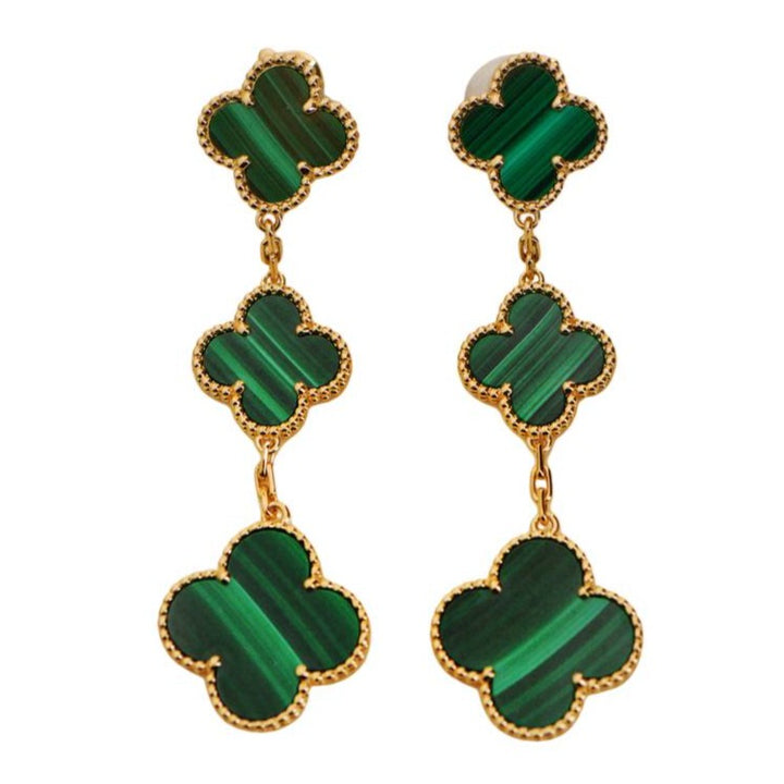 Van Cleef & Arpels magic Malachite  Earrings 