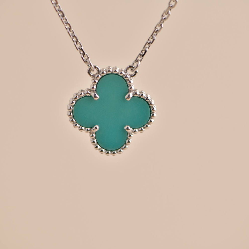 Van Cleef & Arpels  Alhambra turquoise pendant Necklace  