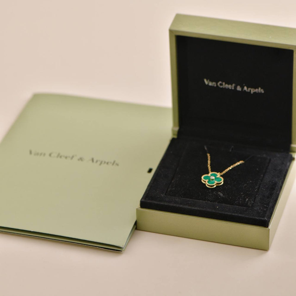 Van Cleef & Arpels Diamond Malachite Necklace
