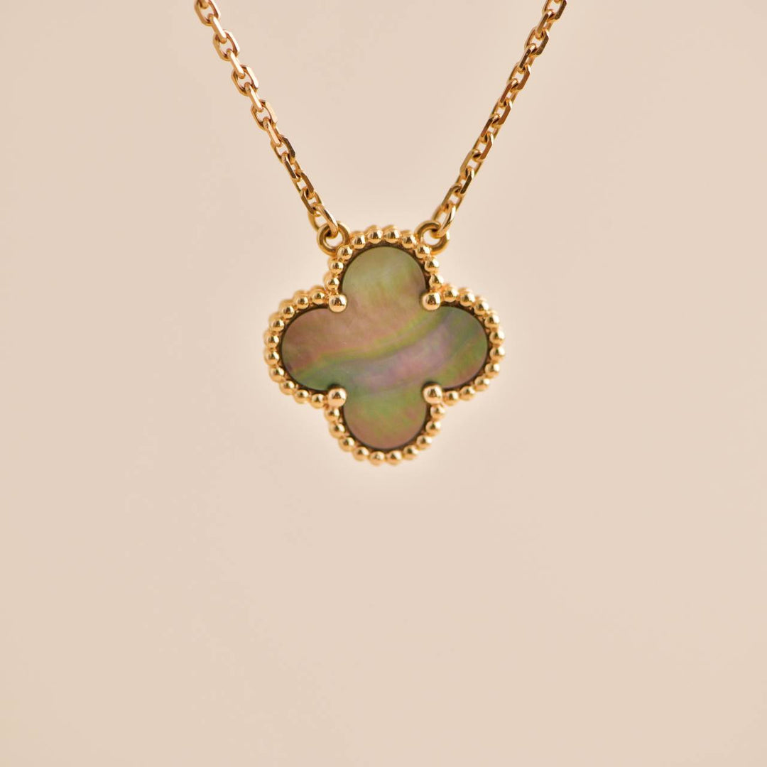 Van Cleef Arpels Vintage Alhambra Grey Mother of Pearl 18K Rose