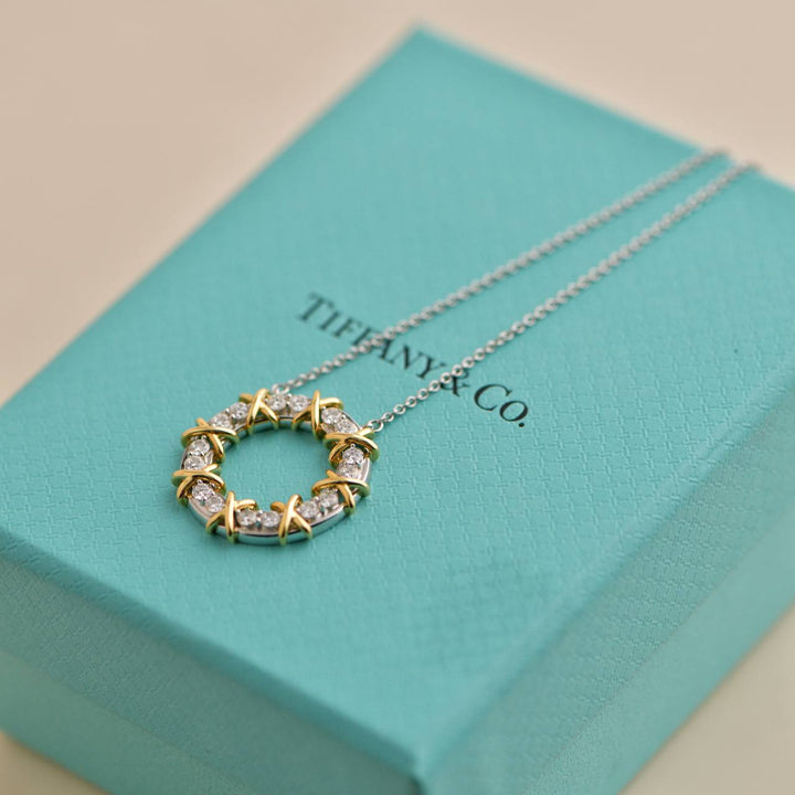 Tiffany & Co.  Sixteen Diamond Circle Necklace