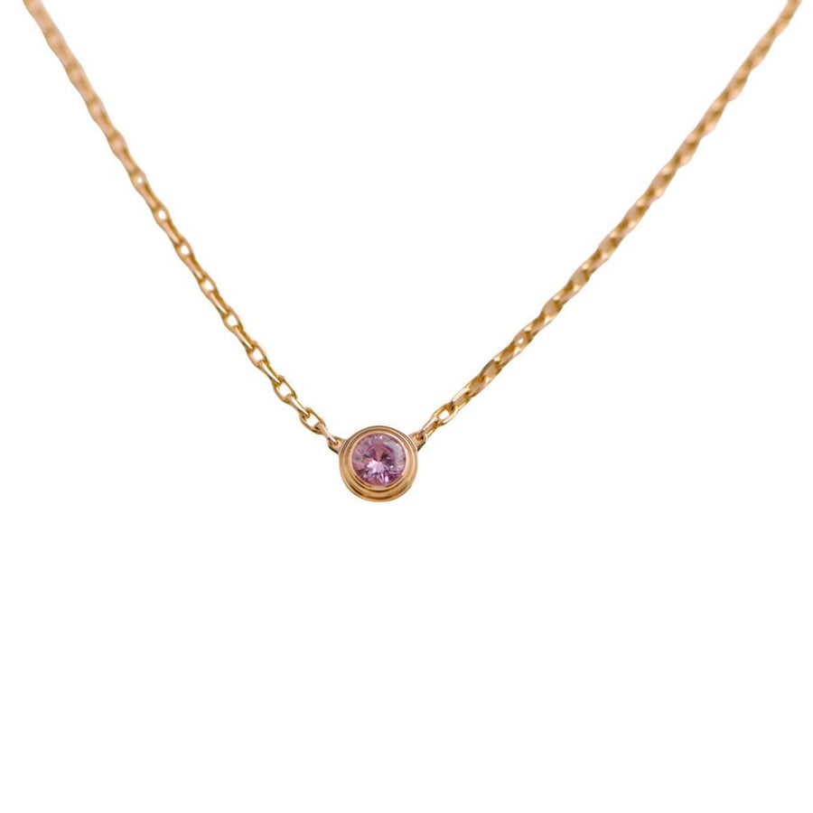 Pre-loved Cartier D'AMOUR 18K Rose Gold Pink Sapphire Pendant Necklace