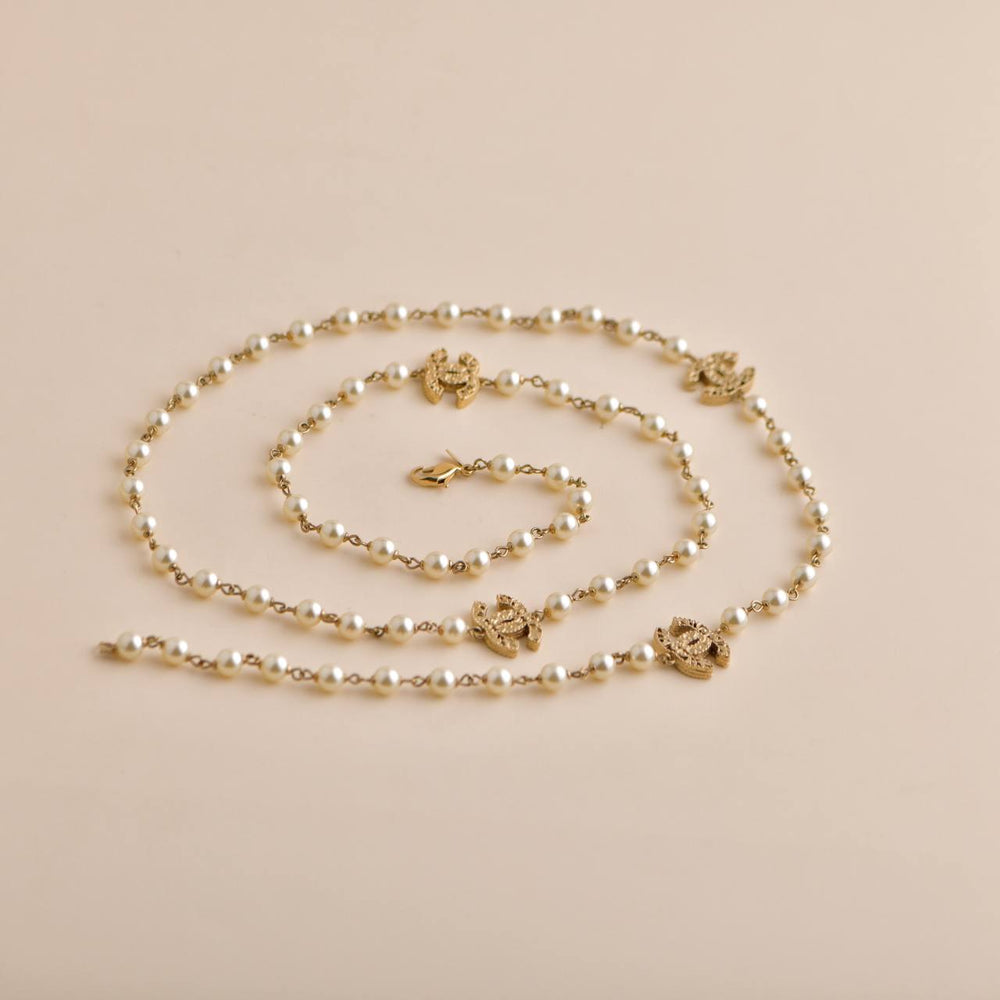 Chanel CC Faux Pearl Long Necklace Second Hand