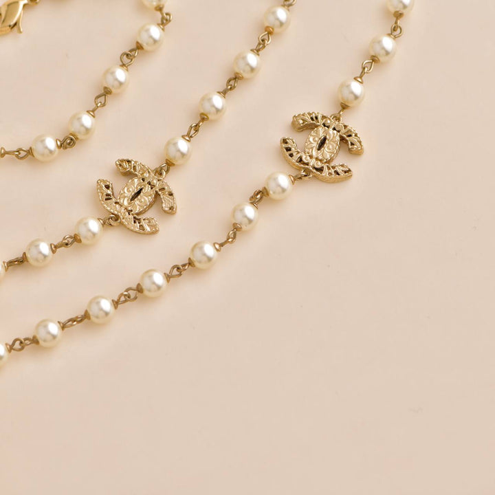 Chanel CC Faux Pearl Necklace