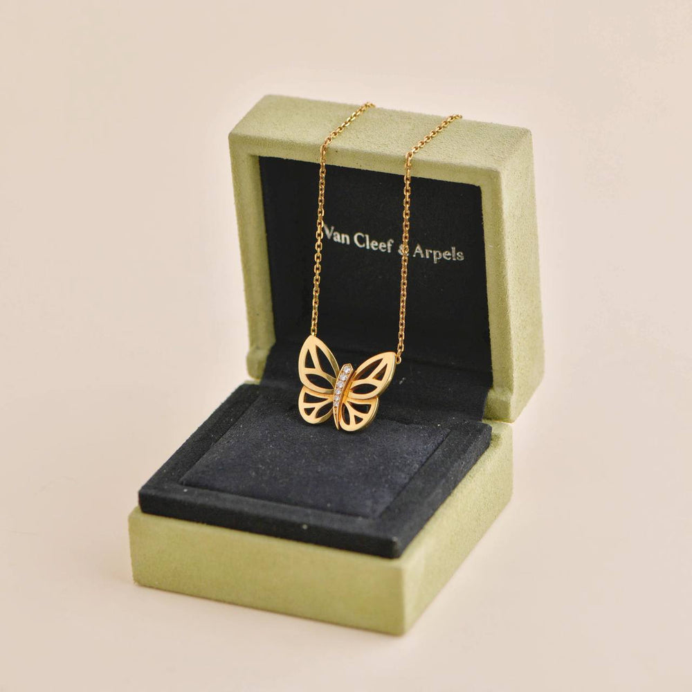 Van Cleef & Arpels  Diamond Butterfly Pendant Necklace