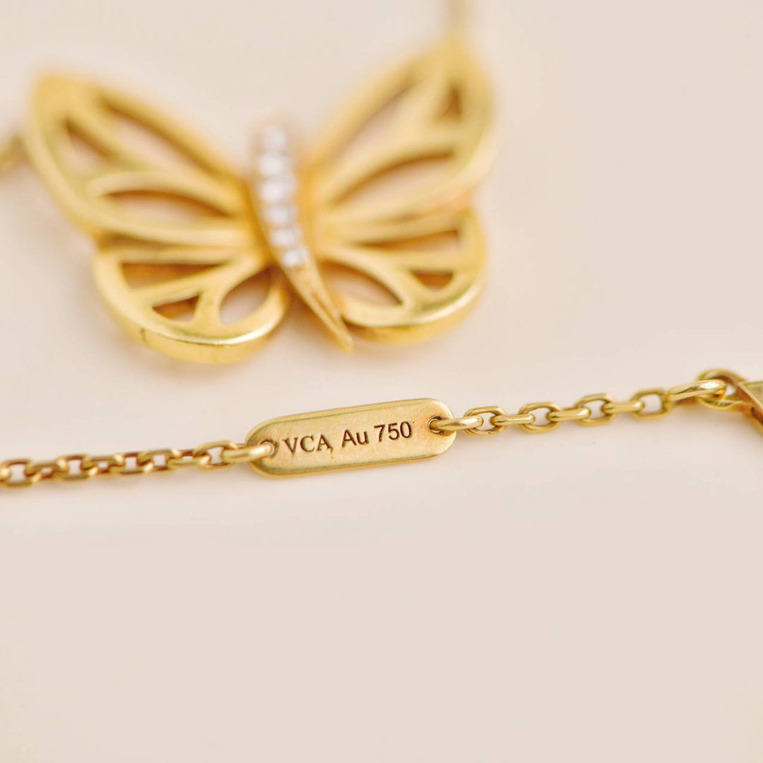 Van Cleef & Arpels  Diamond Butterfly  Necklace Second Hand