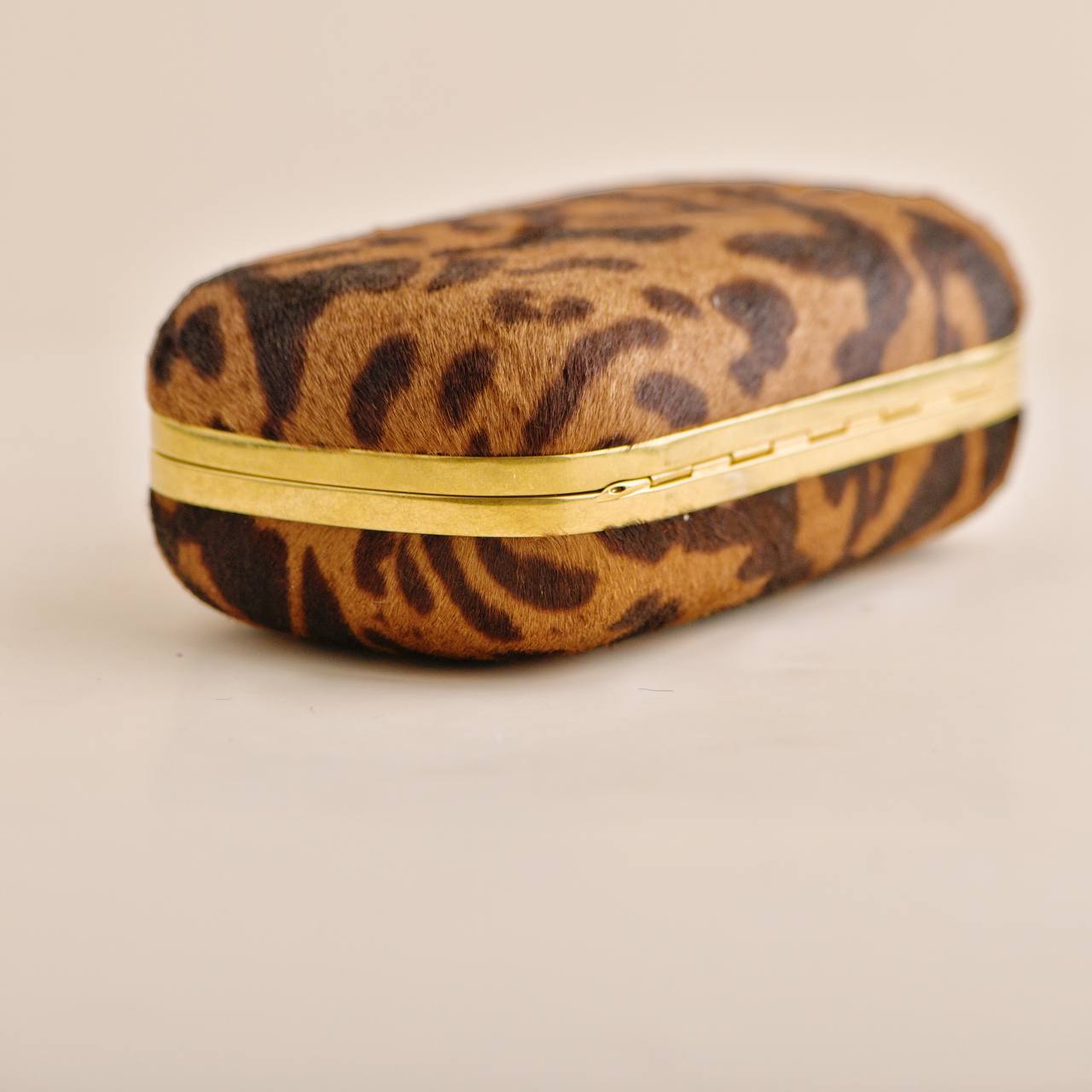 Alexander McQueen Leopard Print Skull Box Clutch Bag