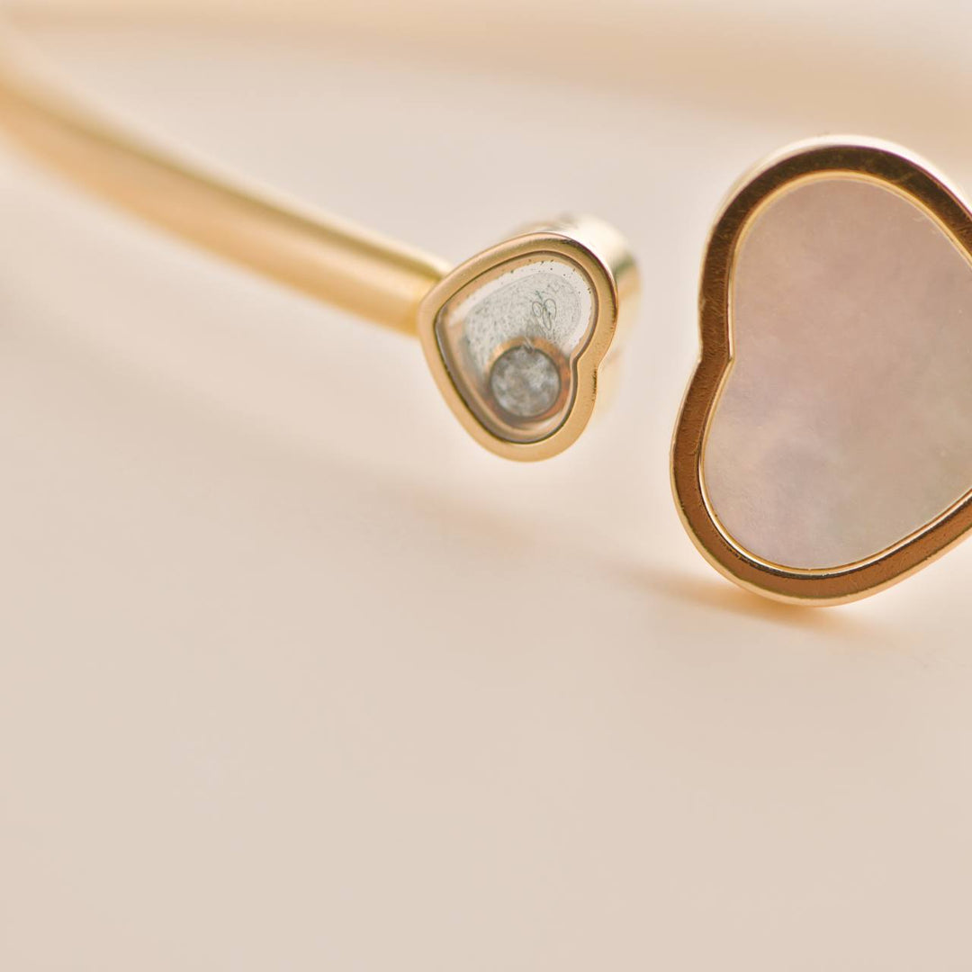 Chopard  Mother of Pearl Diamond Happy Heart Bracelet for Sale