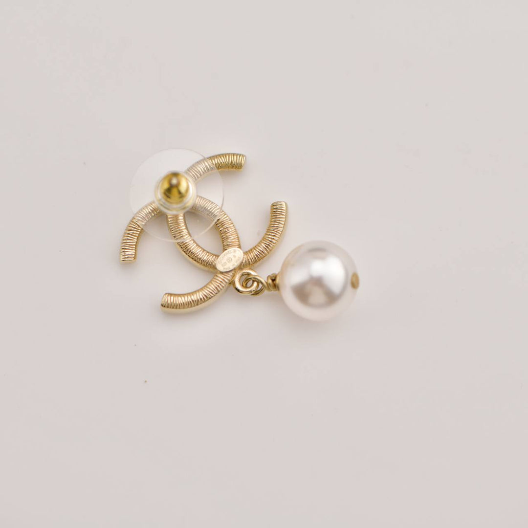Chanel CC Faux Pearl  Earrings
