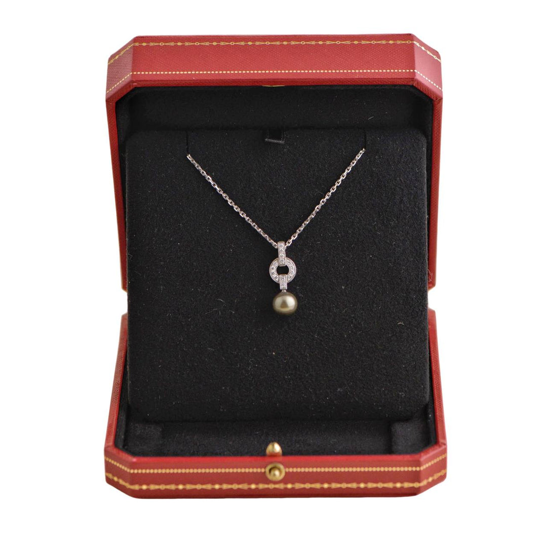 Cartier Himalia Diamond Tahitian Pearl Pendant Necklace