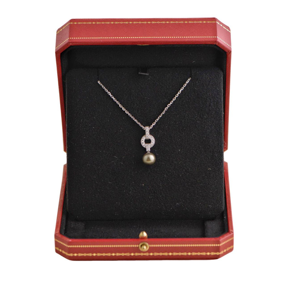 Pre-owned Cartier Himalia Diamond Tahitian Pearl Pendant Necklace