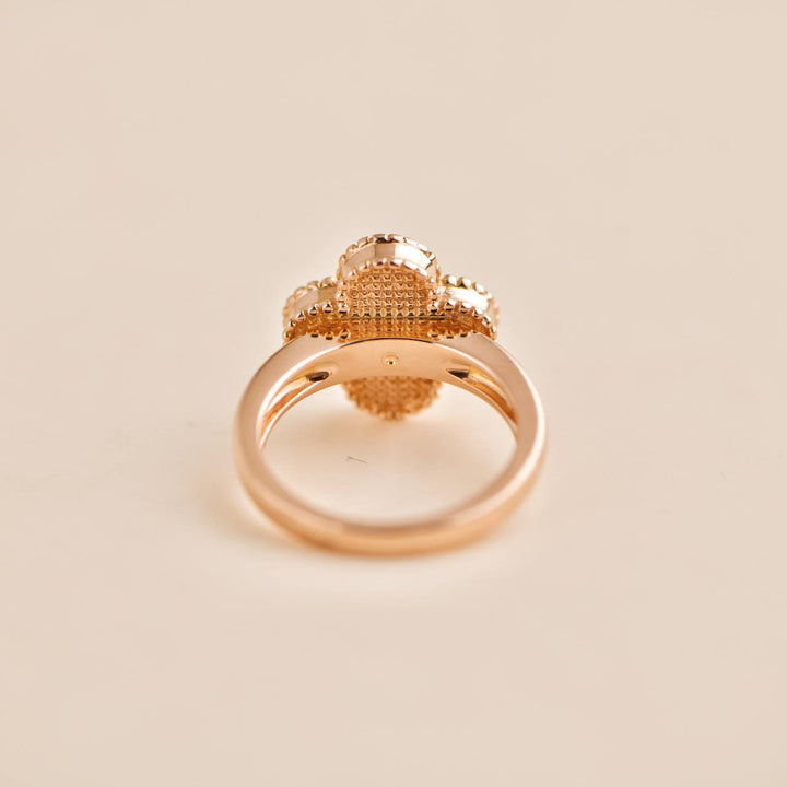 Van Cleef & Arpels Vintage Alhambra Rose Gold  Hammered Ring Size 53
