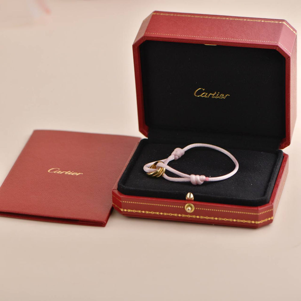 Cartier Trinity Pink Silk Cord Bracelet