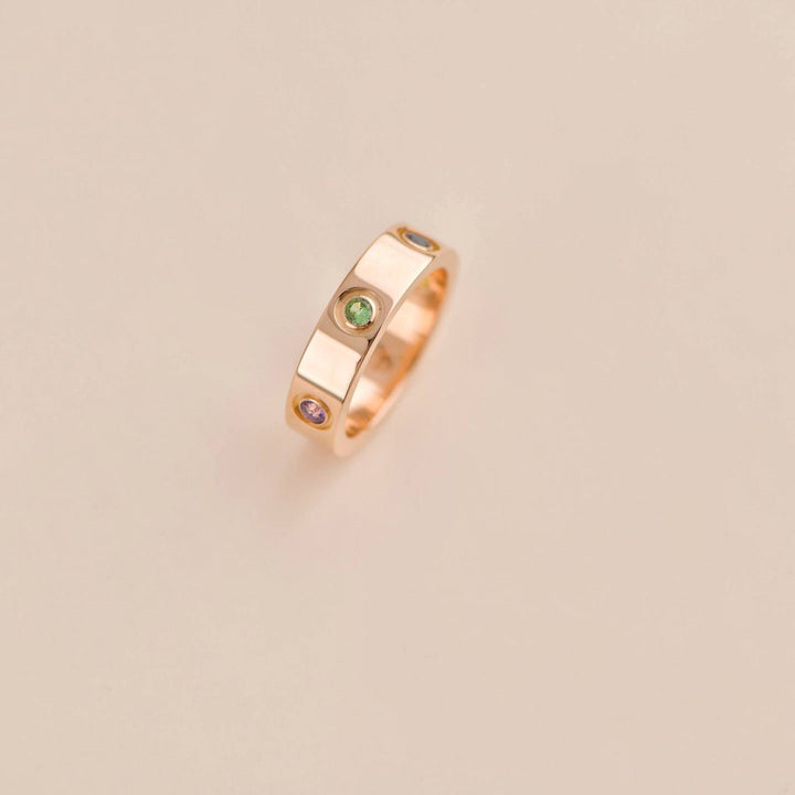 Second Hand Cartier Love Rainbow Multi-gem Rose Gold Ring