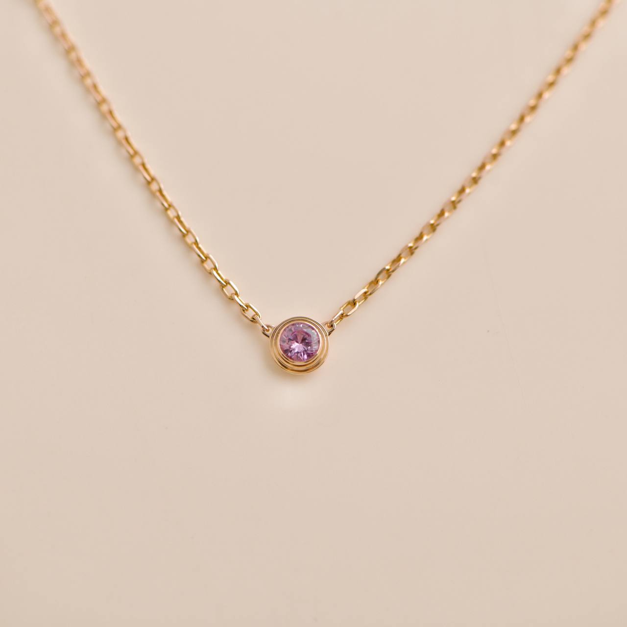 洗練ジュエリー【Cartier】Cartier d'Amour necklace Pink Gold CARTIER D'amour Necklace Pink Sapphire 18KPG Pink Rose Gold